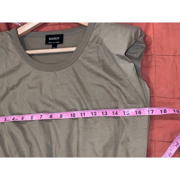 Bardot Toni Shoulder Pad Mini Dress In Olive Green Women size Small - Picture 11 of 16